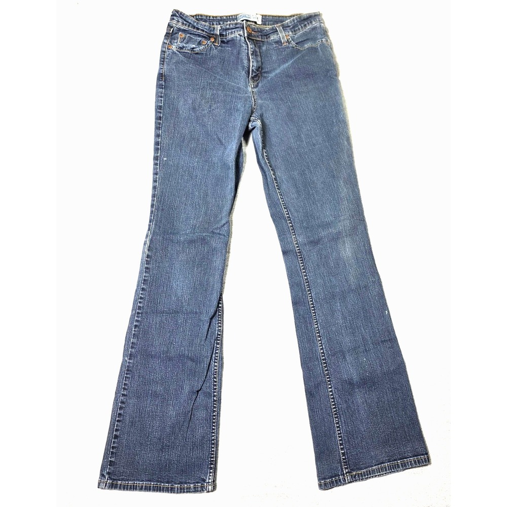 Signature Levi Strauss Jeans Womens 12 Tall Blue Bootcut Stretch Denim Y2K